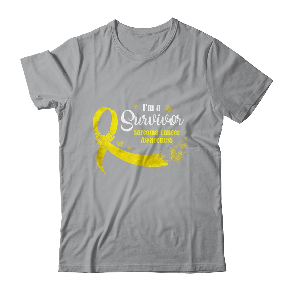 Yellow Butterfly I'm A Survivor Sarcoma Cancer Awareness T-Shirt & Hoodie | Teecentury.com