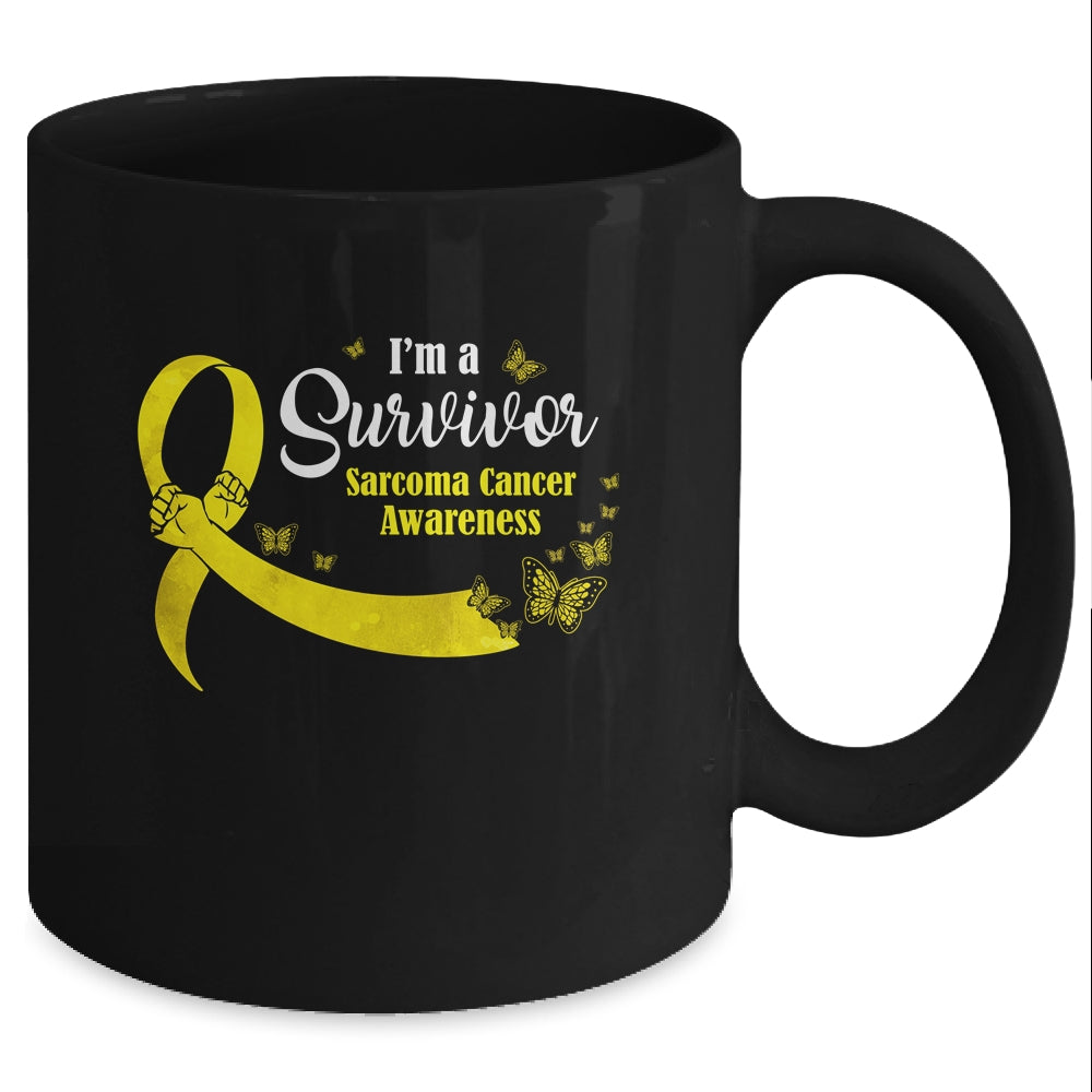 Yellow Butterfly I'm A Survivor Sarcoma Cancer Awareness Mug Coffee Mug | Teecentury.com