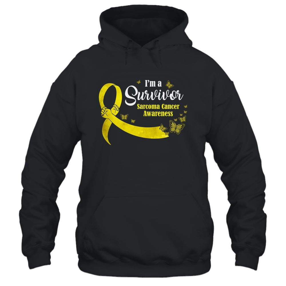 Yellow Butterfly I'm A Survivor Sarcoma Cancer Awareness T-Shirt & Hoodie | Teecentury.com