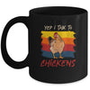 Yep I Talk To Chickens Vintage Funny Chicken Farmer Gift Mug Coffee Mug | Teecentury.com