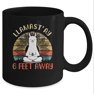 Yoga Meditating Llamastay Llama Social Distancing Quarantine Mug Coffee Mug | Teecentury.com