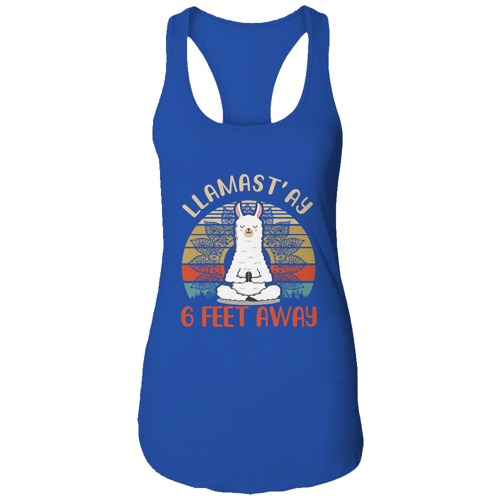 Yoga Meditating Llamastay Llama Social Distancing Quarantine T-Shirt & Tank Top | Teecentury.com