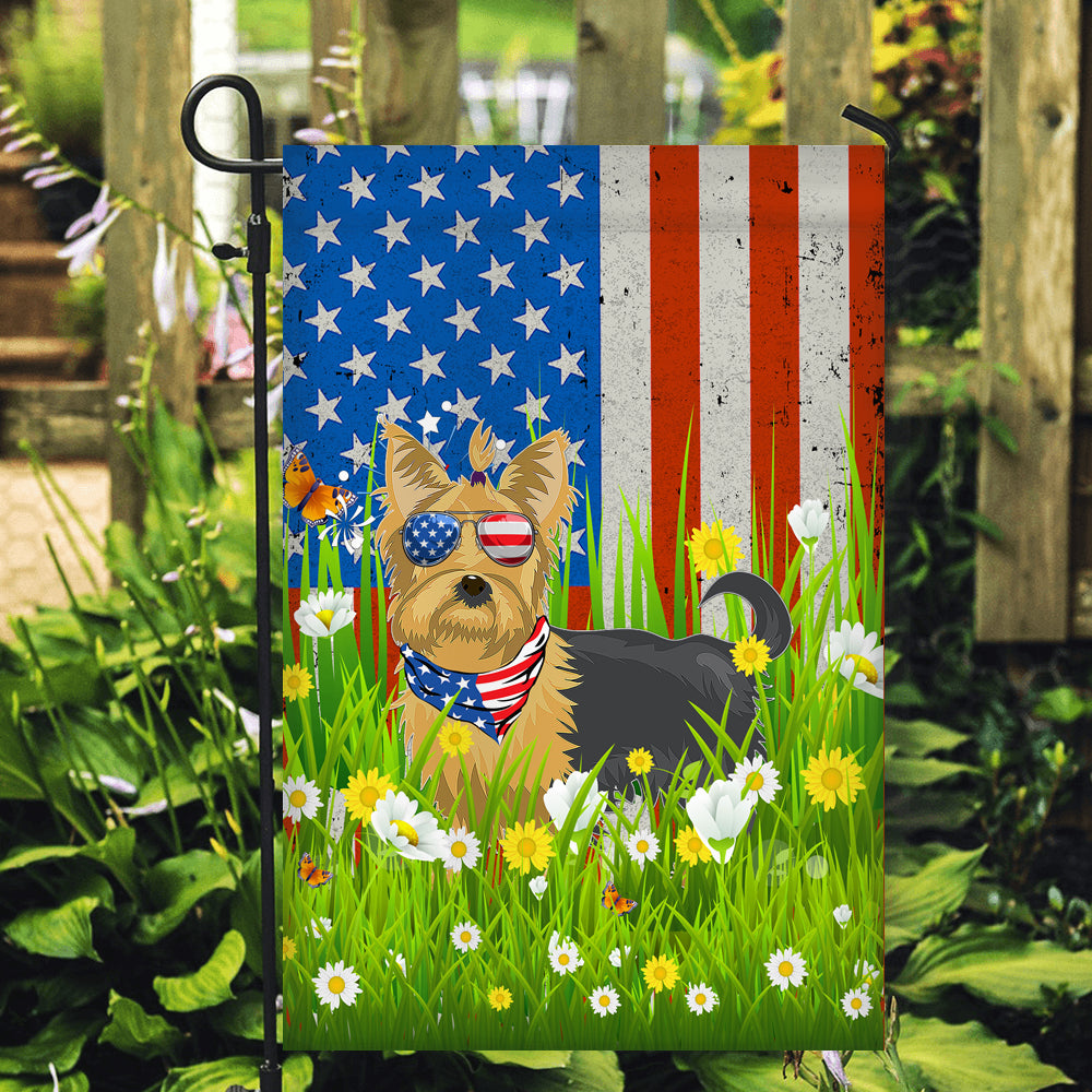 Yorkie American USA Flag 4th of July Dog Lover On Independence Day | teecentury