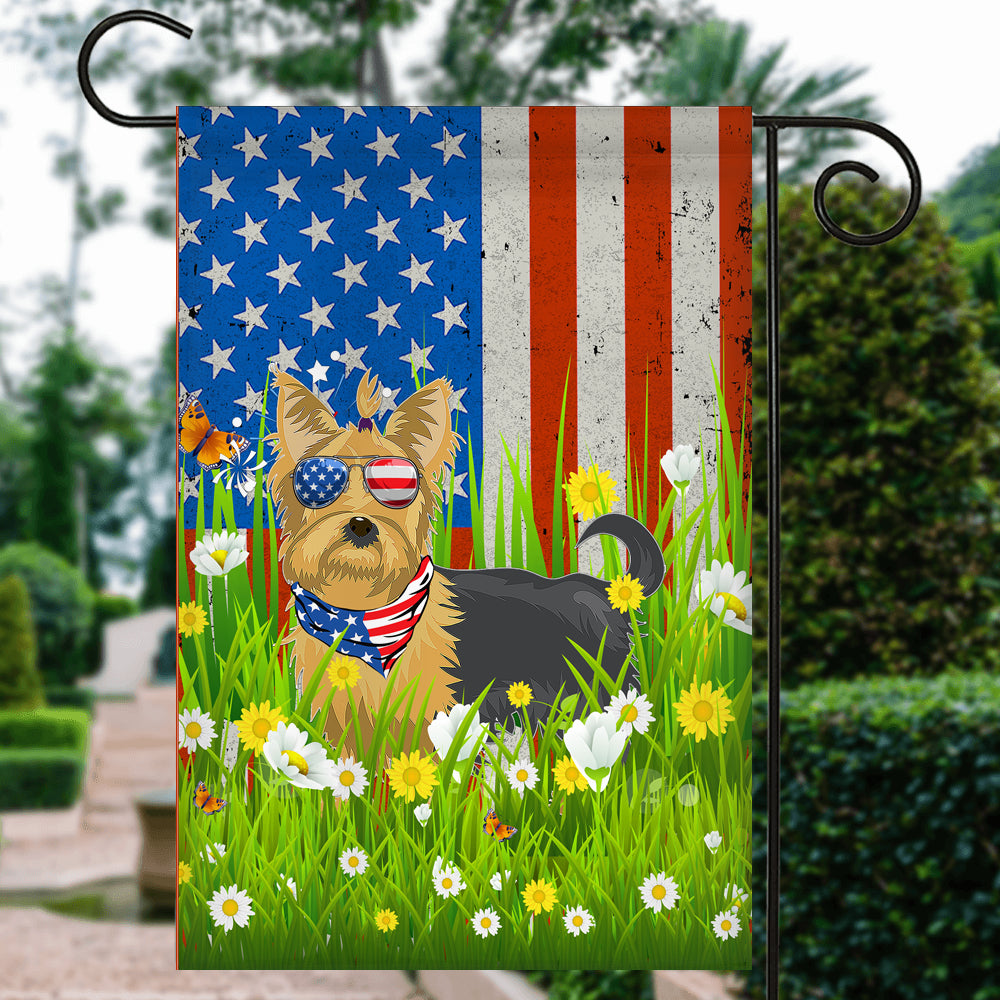 Yorkie American USA Flag 4th of July Dog Lover On Independence Day | teecentury