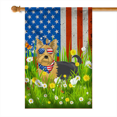 Yorkie American USA Flag 4th of July Dog Lover On Independence Day | teecentury