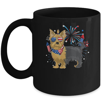 Yorkie Dog American USA Flag 4th of July Men women Lover Mug | teecentury