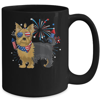 Yorkie Dog American USA Flag 4th of July Men women Lover Mug | teecentury