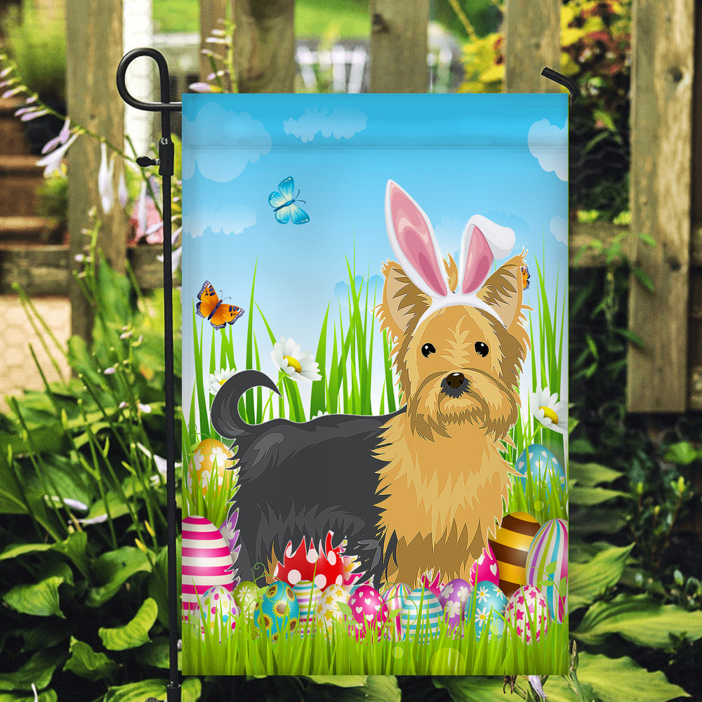Yorkie Happy Easter Day Holiday Flag Funny Dog Dog Wear Bunny Ears Headband Cute for Home Decor | teecentury
