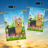Yorkie Happy Easter Day Holiday Flag Funny Dog Dog Wear Bunny Ears Headband Cute for Home Decor | teecentury