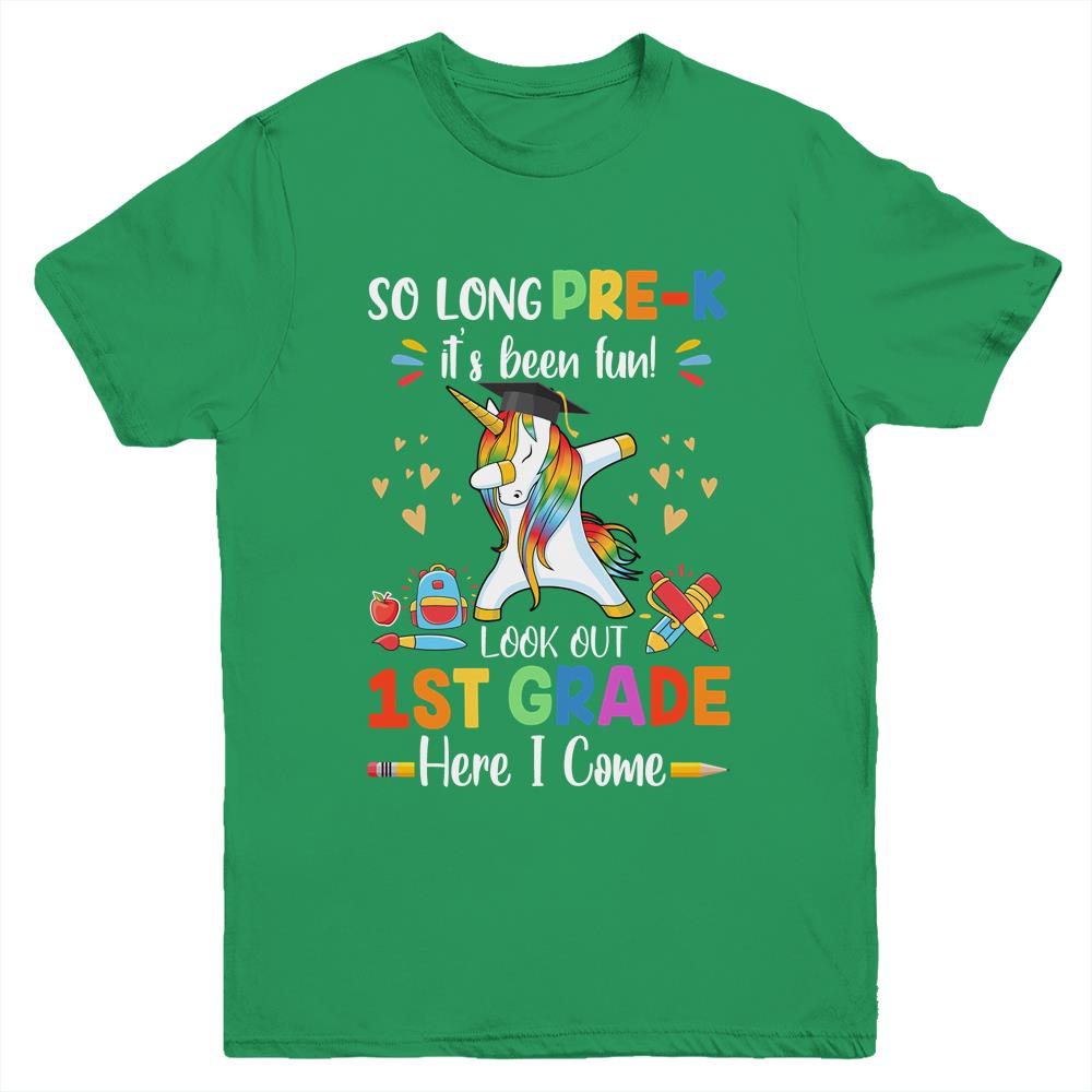 So Long Prek Kindergarten Here I Come Dabbing Unicorn Youth Youth Shirt | Teecentury.com