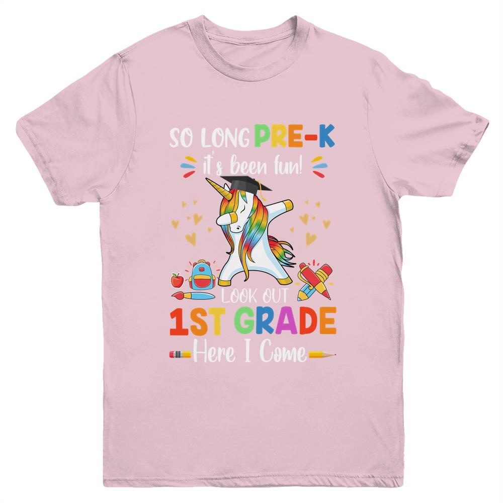 So Long Prek Kindergarten Here I Come Dabbing Unicorn Youth Youth Shirt | Teecentury.com