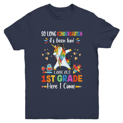 So Long Kindergarten Here I Come 1st Grade Dabbing Unicorn Youth Youth Shirt | Teecentury.com