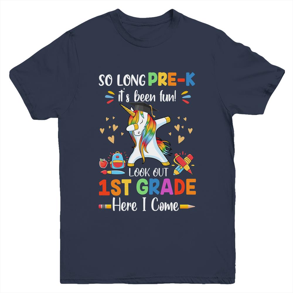 So Long Prek Kindergarten Here I Come Dabbing Unicorn Youth Youth Shirt | Teecentury.com
