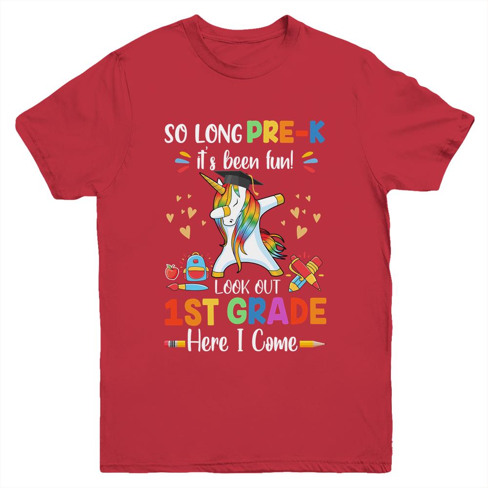 So Long Prek Kindergarten Here I Come Dabbing Unicorn Youth Youth Shirt | Teecentury.com