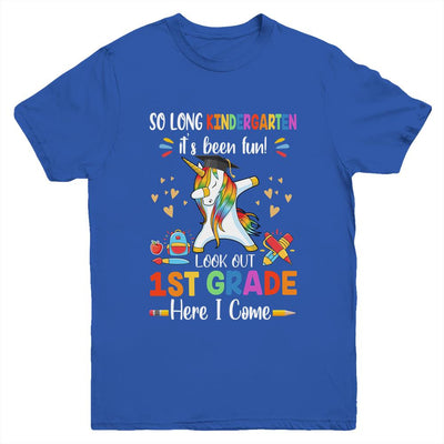 So Long Kindergarten Here I Come 1st Grade Dabbing Unicorn Youth Youth Shirt | Teecentury.com