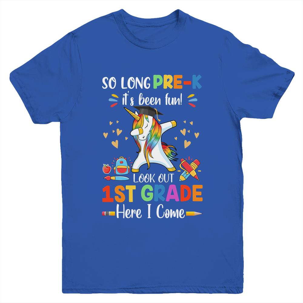 So Long Prek Kindergarten Here I Come Dabbing Unicorn Youth Youth Shirt | Teecentury.com
