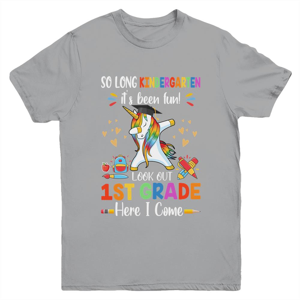 So Long Kindergarten Here I Come 1st Grade Dabbing Unicorn Youth Youth Shirt | Teecentury.com