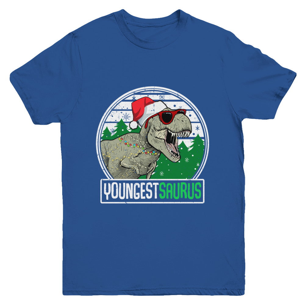 Youngestsaurus Youngest Dinosaur T-Rex Family Christmas Youth Youth Shirt | Teecentury.com