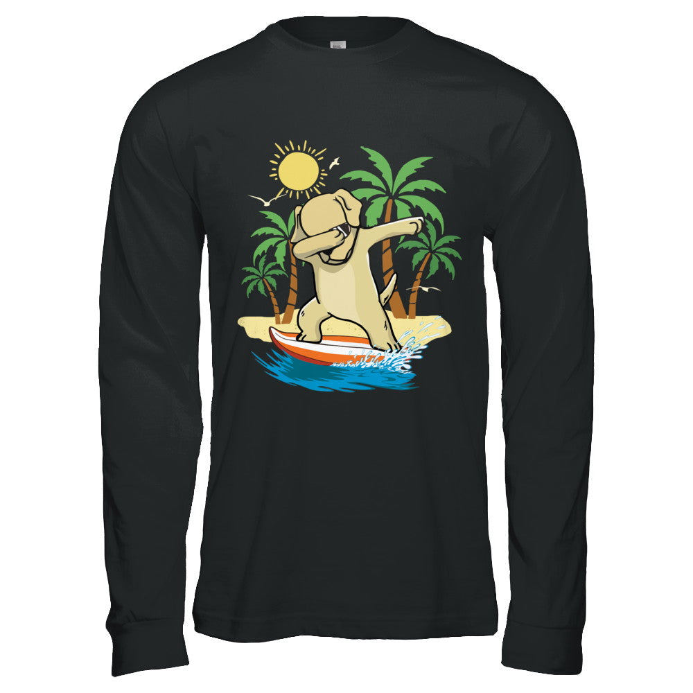 Summer Vacation Dabbing Labrador Surfing Surfboard Gift T-Shirt & Hoodie | Teecentury.com