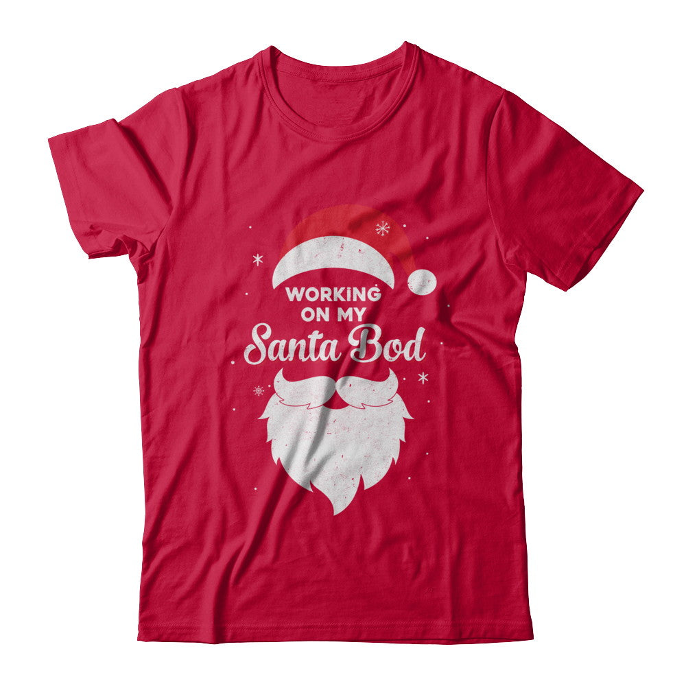 Working On My Santa Bod Pajamas Dad Papa Christmas T-Shirt & Sweatshirt | Teecentury.com
