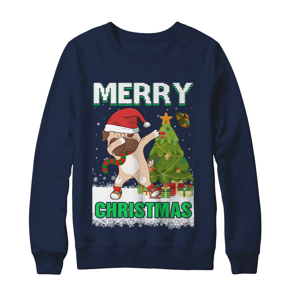 Cute Pug Claus Merry Christmas Ugly Sweater T-Shirt & Sweatshirt | Teecentury.com