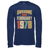 Vintage Retro Awesome Since February 1978 44th Birthday T-Shirt & Hoodie | Teecentury.com