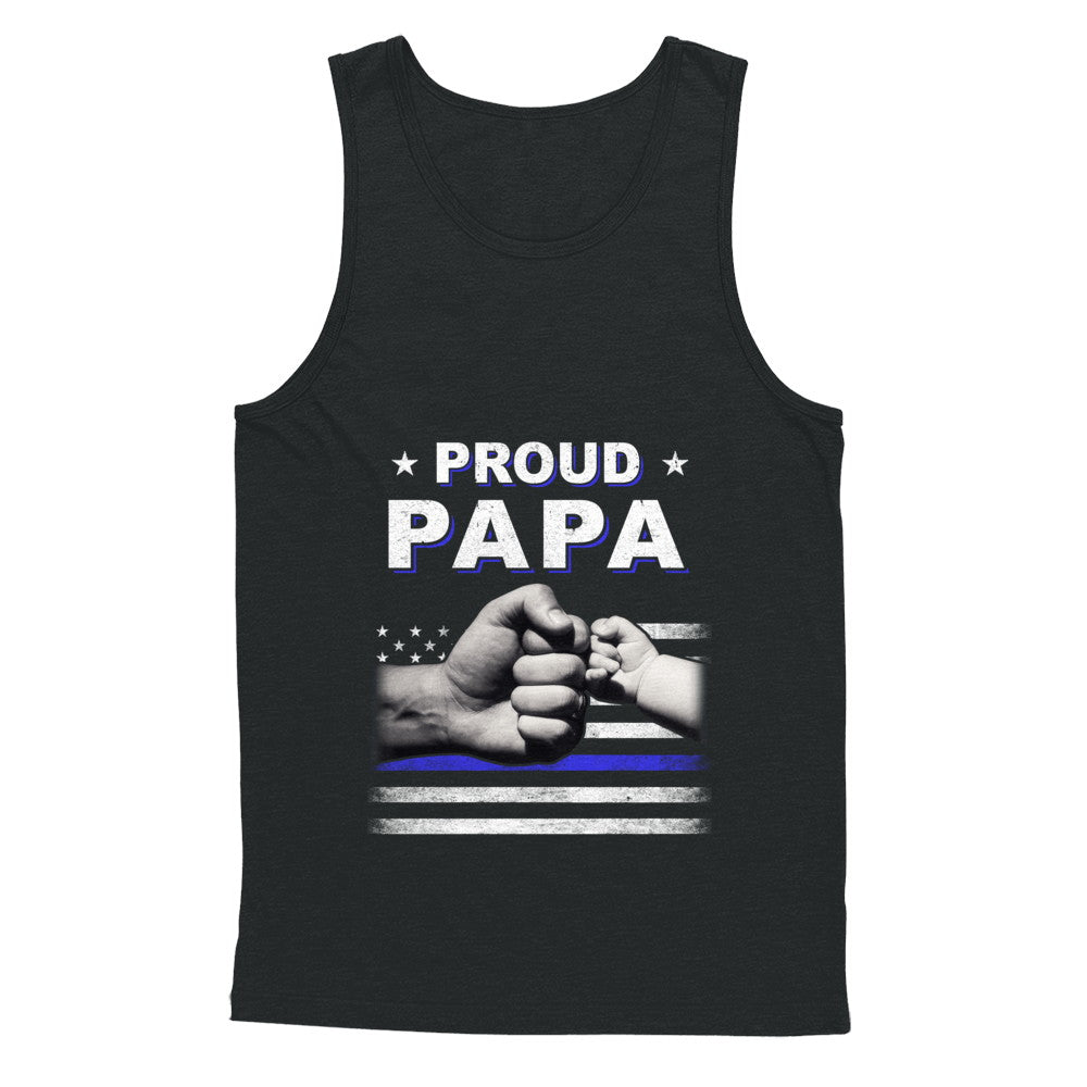 Proud Papa Police Thin Blue Line Flag Fathers Day T-Shirt & Hoodie | Teecentury.com