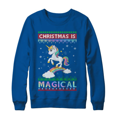 Christmas Is Magical Unicorn Ugly Christmas Sweater T-Shirt & Sweatshirt | Teecentury.com