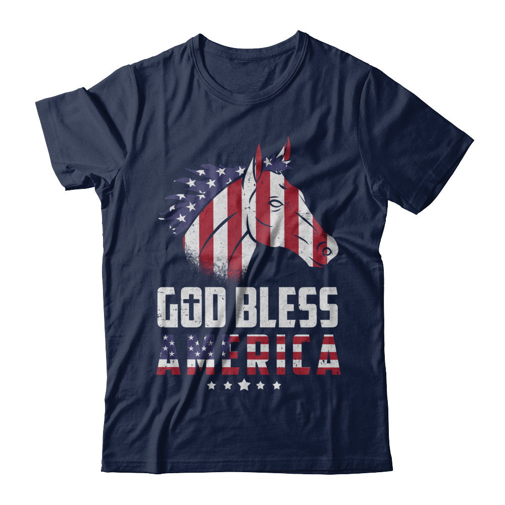 God Bless America Horse American Flag 4Th Of July T-Shirt & Hoodie | Teecentury.com