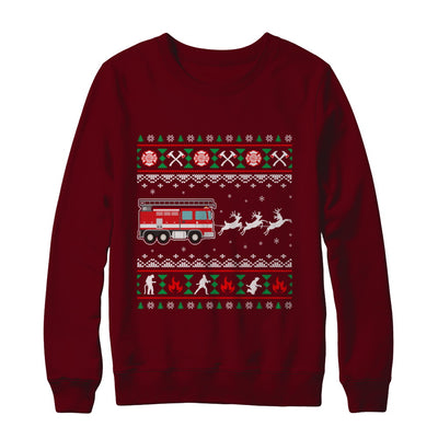 Merry Christmas Firefighter Fireman Ugly Sweater Gift T-Shirt & Sweatshirt | Teecentury.com