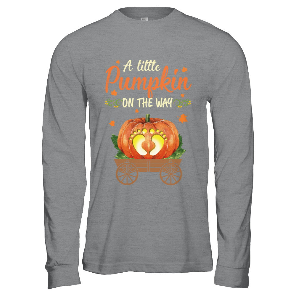 Funny Little Pumpkin On The Way Pregnant Halloween T-Shirt & Hoodie | Teecentury.com