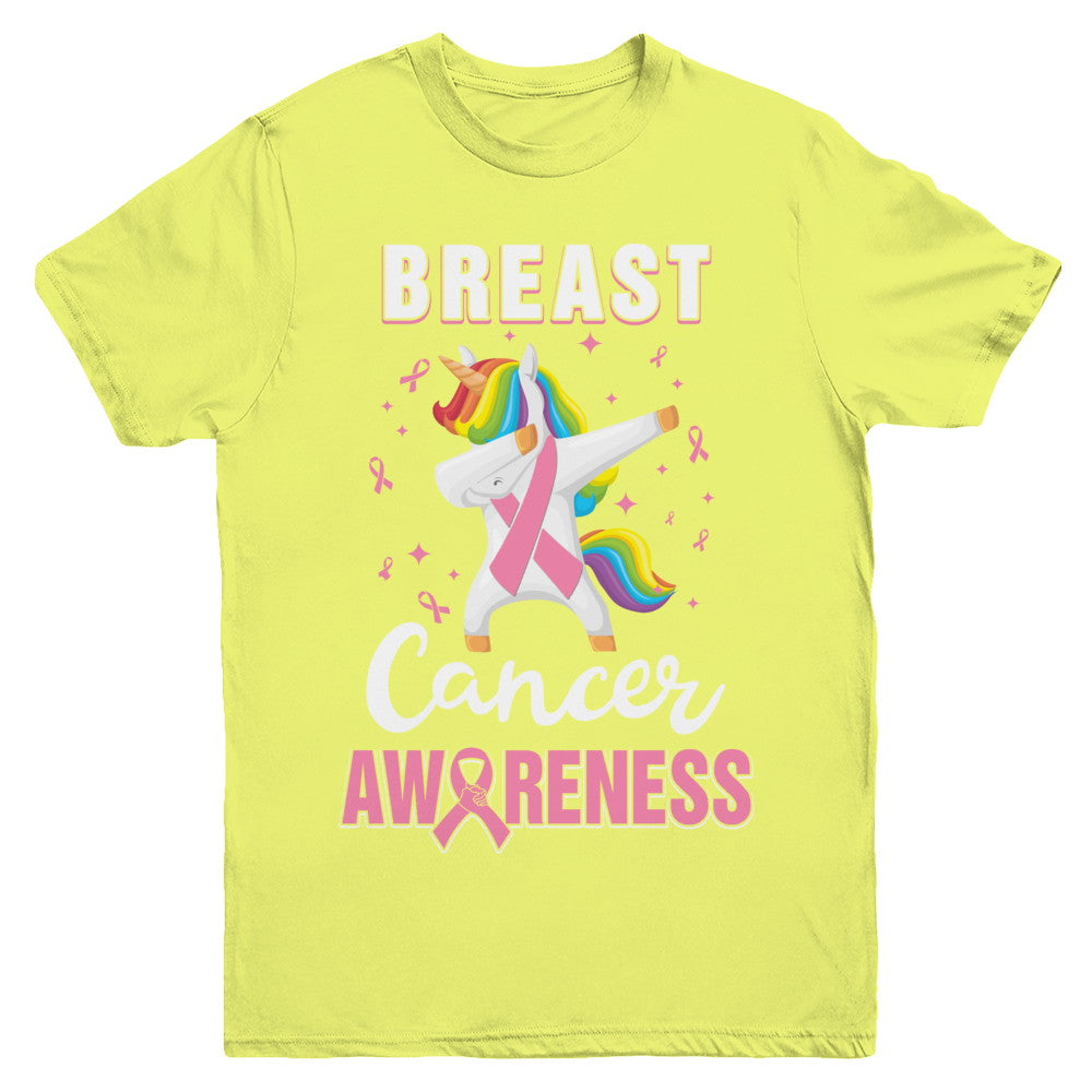 Inspirational Breast Cancer Awareness Unicorn Support Youth Youth Shirt | Teecentury.com