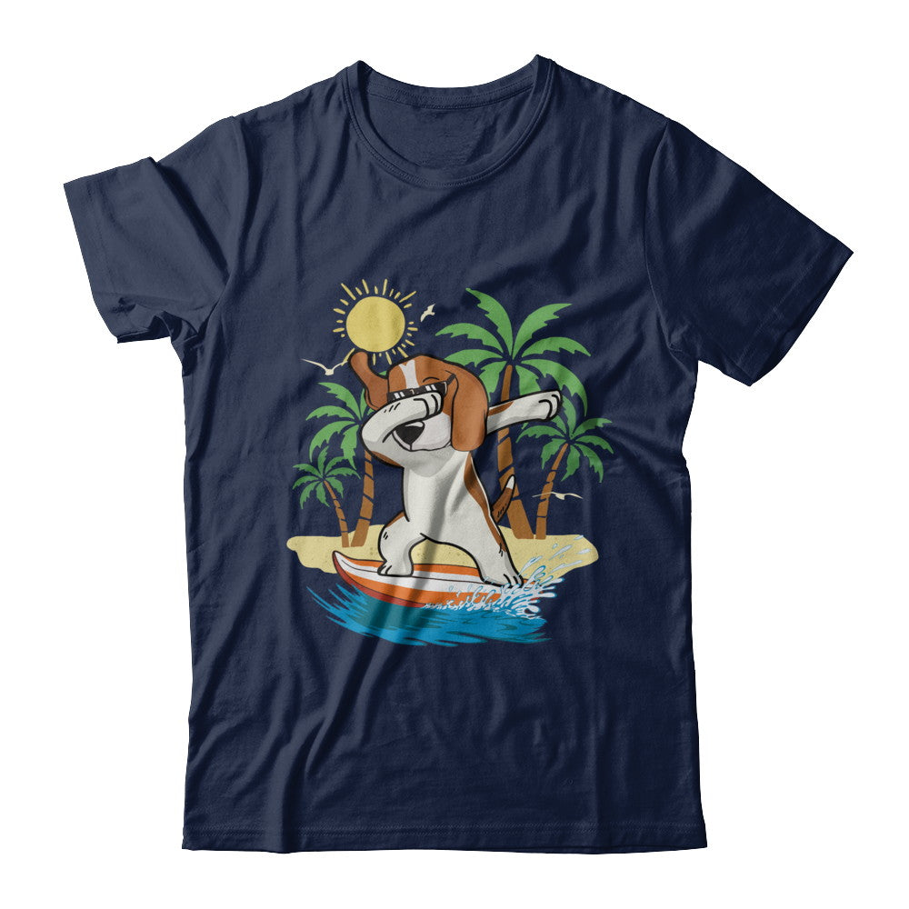 Summer Vacation Dabbing Beagle Surfing Surfboard Gift T-Shirt & Hoodie | Teecentury.com