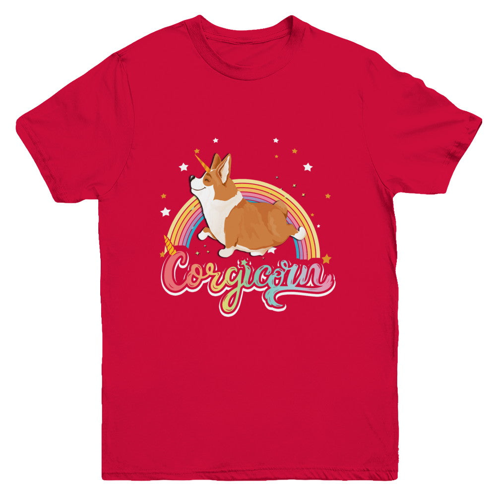 Corgicorn Corgi Unicorn Kids Space Galaxy Rainbow Youth Youth Shirt | Teecentury.com