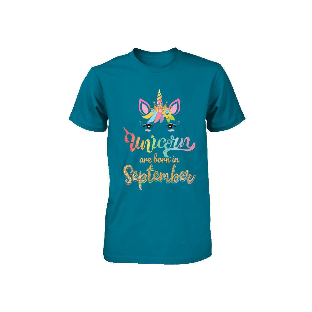 Cute Unicorns Are Born In September Birthday Gift Youth Youth Shirt | Teecentury.com