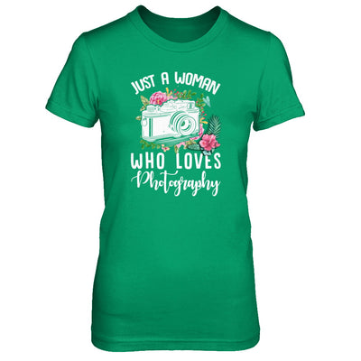 Just A Woman Who Loves Photography Photographer T-Shirt & Tank Top | Teecentury.com