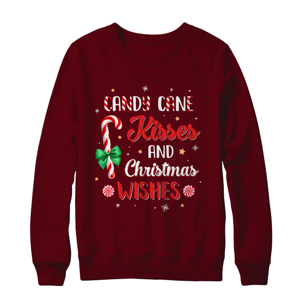 Candy Cane Kisses And Christmas Wishes Gifts T-Shirt & Sweatshirt | Teecentury.com