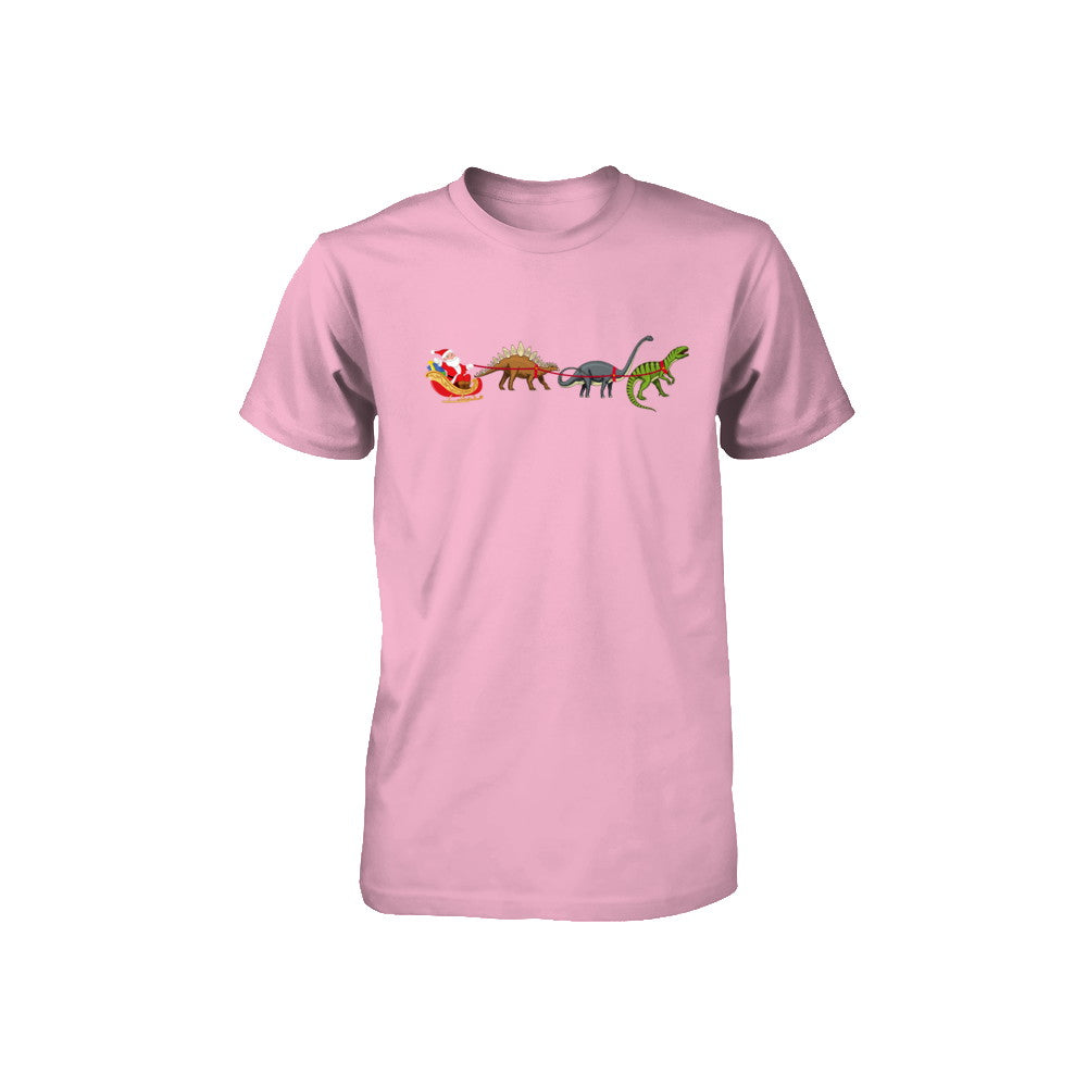 Xmas Cool Santa Sleigh Dinosaur Christmas Gift Youth Youth Shirt | Teecentury.com