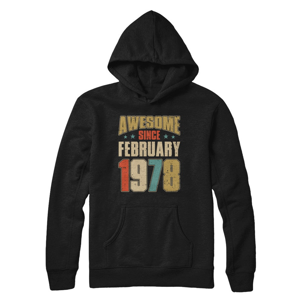 Vintage Retro Awesome Since February 1978 44th Birthday T-Shirt & Hoodie | Teecentury.com