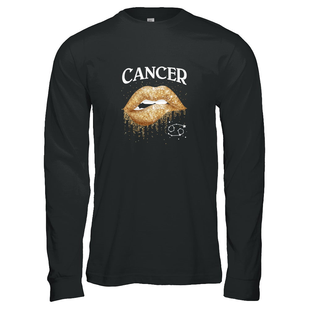 Cancer Zodiac June July Birthday Gift Golden Lipstick T-Shirt & Tank Top | Teecentury.com