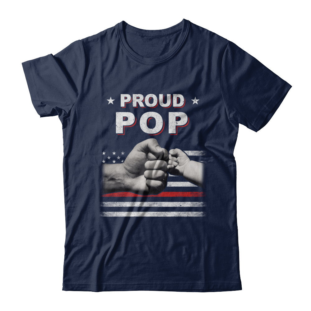 Proud Pop Fireman Firefighter Thin Red Line Flag Fathers Day T-Shirt & Hoodie | Teecentury.com