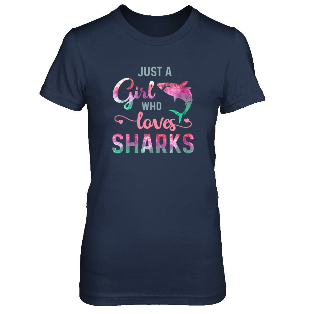 Just A Girl Who Loves Sharks Shark Lover T-Shirt & Tank Top | Teecentury.com