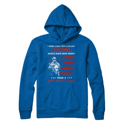 Veteran I Think A Man With A Helmet Defending Our Country T-Shirt & Hoodie | Teecentury.com