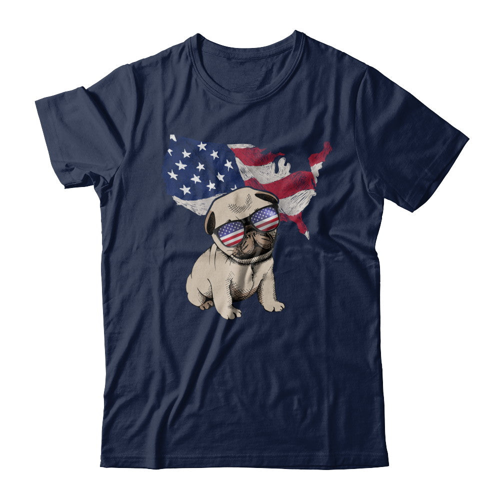 Funny Patriot Pug Dog 4Th Of July American Flag T-Shirt & Hoodie | Teecentury.com
