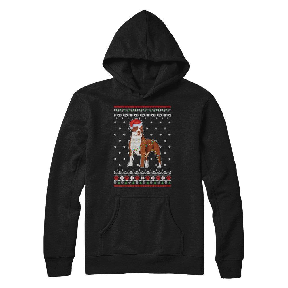 Pitbull Christmas Ugly Sweater Lights Dog Xmas Gift T-Shirt & Sweatshirt | Teecentury.com