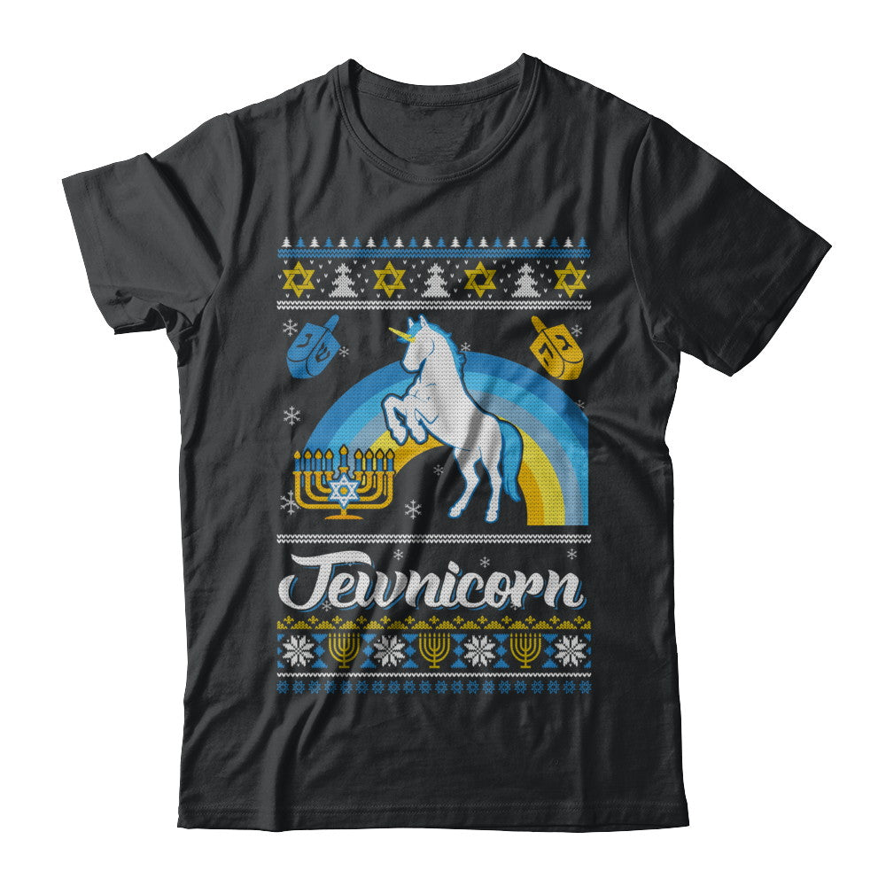 Funny Ugly Hanukkah Sweater Unicorn Jewnicorn T-Shirt & Sweatshirt | Teecentury.com
