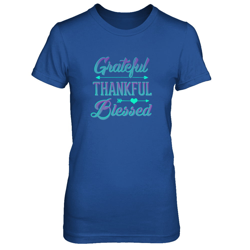 Grateful Thankful Blessed Thanksgiving T-Shirt & Tank Top | Teecentury.com