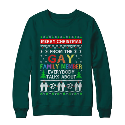 LGBT Merry Christmas From Gay Family Ugly Christmas Sweater T-Shirt & Sweatshirt | Teecentury.com