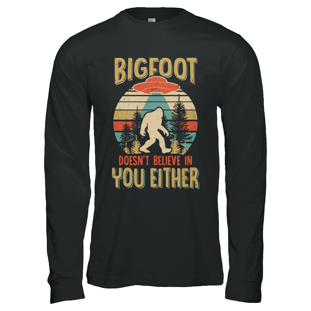 Retro Bigfoot Doesn't Believe In You Either UFO T-Shirt & Hoodie | Teecentury.com