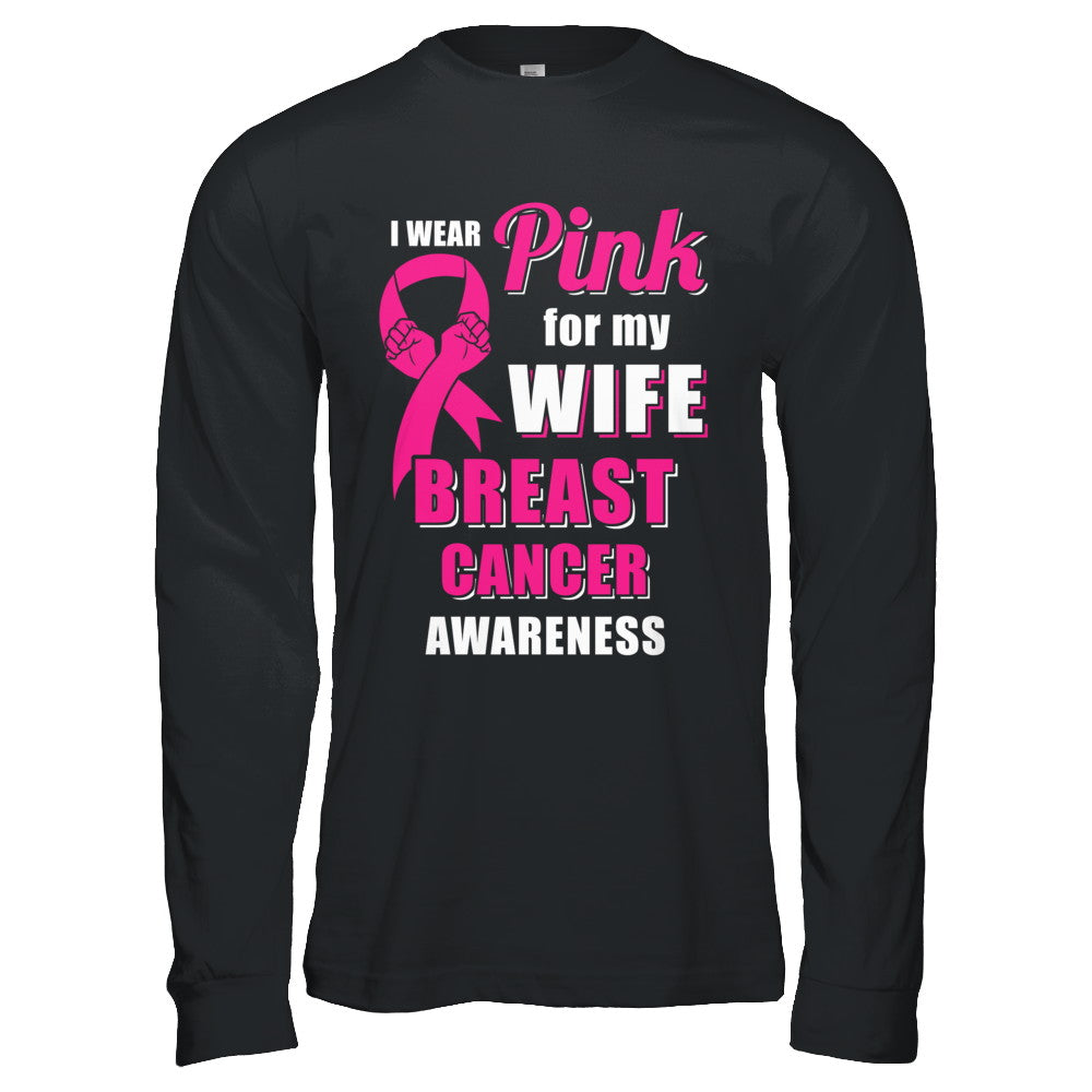 I Wear Pink For My Wife Breast Cancer Husband T-Shirt & Hoodie | Teecentury.com